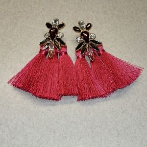 Pink embellished earrings